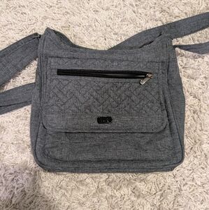 Gray Quilted Crossbody Bag